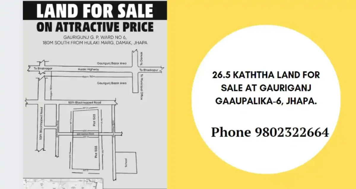 Gauriganj, Ward No- 6, Gauriganj Gaaupalika, Jhapa, Koshi Pradesh Nepal, ,Land,For sale - Properties,9016